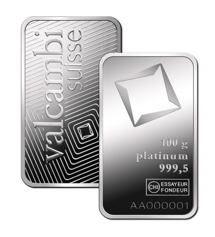 Valcambi Platinum Bars
