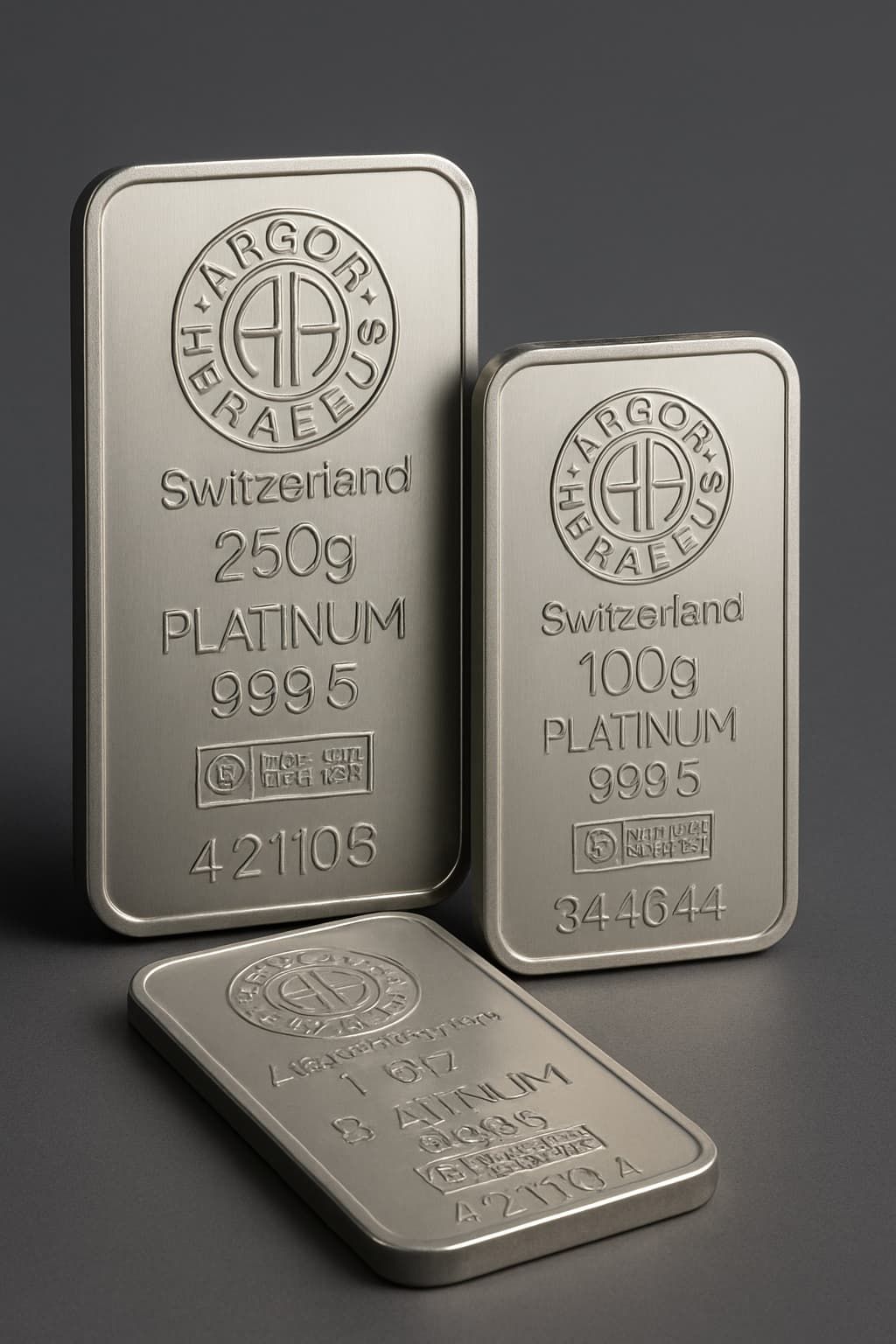 Platinum bars Platinum argor-heraeus minted bars