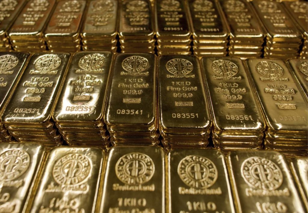Stacks of gold bullion