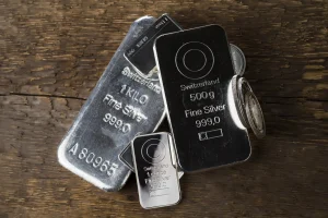 silver bars and coins_indigo