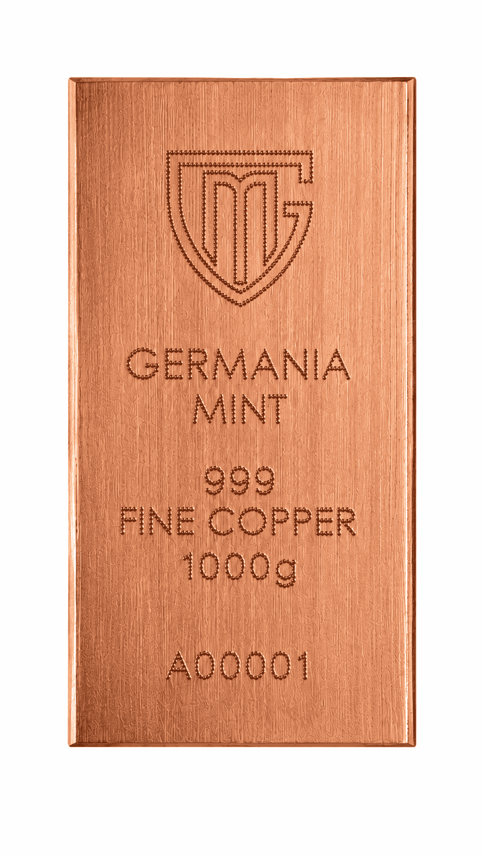 Buy 1 kg Germania Mint Copper Raw Bar | Indigo Precious Metals