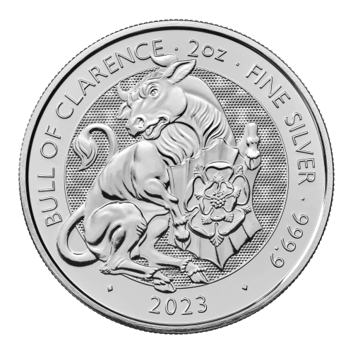 2 Oz Tudor Beasts - The Bull of Clarence Silver BU Coin 2023