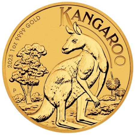 1 Oz Australian Kangaroo 99.99% Gold Coin 2023 Image of 1 Oz Australian Kangaroo 99.99% Gold Coin 2023