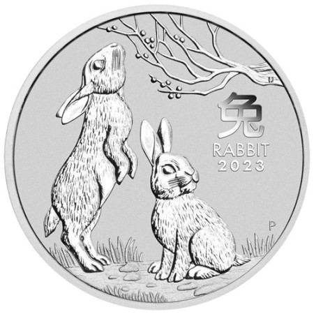 2 oz Australian Lunar Rabbit (Series III) Silver Coin 2023 Image of 2 oz Australian Lunar Rabbit (Series III) Silver Coin 2023