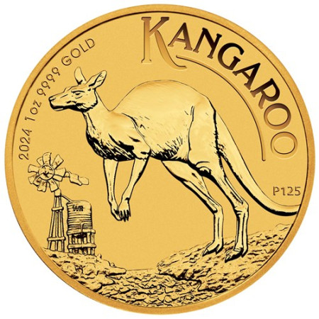 1 Oz Australian Kangaroo 99.99% Gold Coin 2024 Image of 1 Oz Australian Kangaroo 99.99% Gold Coin 2024