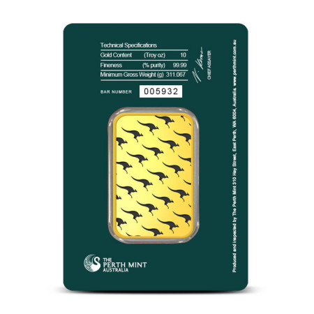 10 Oz Perth Mint Gold Minted Bar 999.9% Image of 10 Oz Perth Mint Gold Minted Bar 999.9%