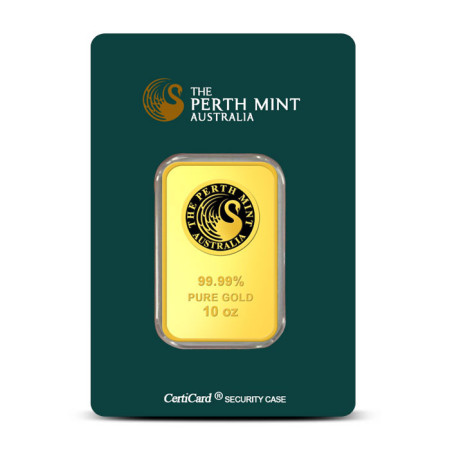 10 Oz Perth Mint Gold Minted Bar 999.9% Image of 10 Oz Perth Mint Gold Minted Bar 999.9%