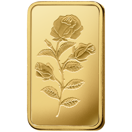 100 gram PAMP Suisse Rosa Gold Minted Bar Image of 100 gram PAMP Suisse Rosa Gold Minted Bar