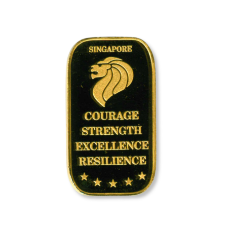 Image of 100 Grams Singapore Mint Gold Minted Bar