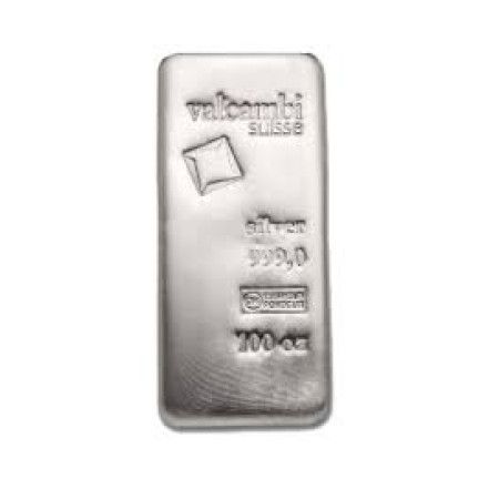 100 Oz Valcambi Silver Cast Bar
