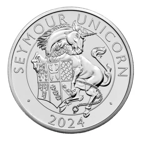 Image of 10 Oz Tudor Beasts - Seymour Unicorn Silver BU Coin 2024