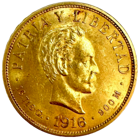 Image of 10 Pesos Patria Y Libertard Republica de Cuba Gold Coin (1916)