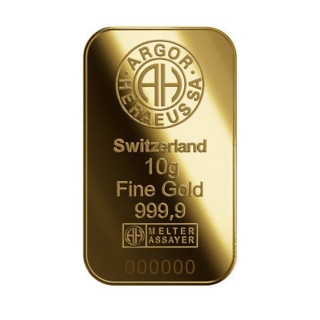 Image of 10 Gram Gold Argor-Heraeus Minted Bar