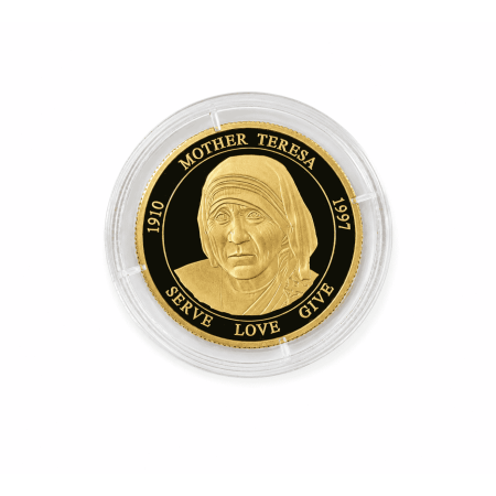 Image of 10 Grams Mother Teresa Champions for Peace Gold Coin Series with COA and box