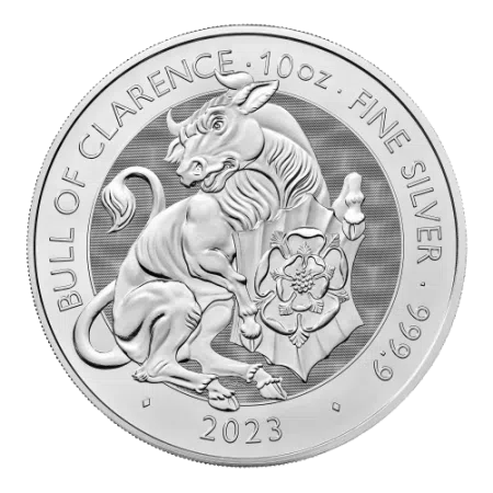 10 Oz Tudor Beasts - The Bull of Clarence Silver BU Coin 2023