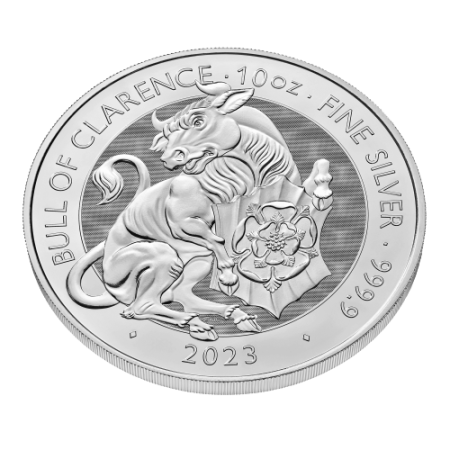 10 Oz Tudor Beasts - The Bull of Clarence Silver BU Coin 2023 Image of 10 Oz Tudor Beasts - The Bull of Clarence Silver BU Coin 2023