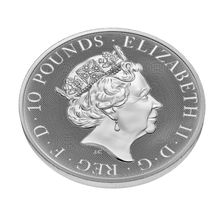 10 Oz Tudor Beasts - The Yale of Beaufort Silver BU Coin 2023 Image of 10 Oz Tudor Beasts - The Yale of Beaufort Silver BU Coin 2023