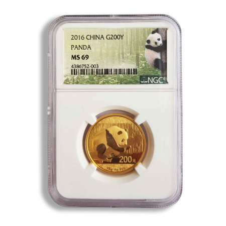 Image of China Gold Panda 999% Year 2016 15 gram BU (NGC Slab Graded)