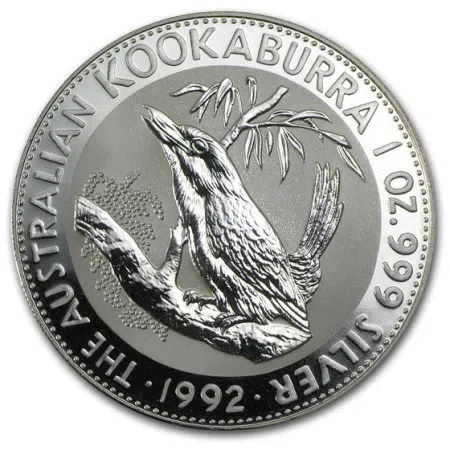 1 Oz Australian Kookaburra Silver Coin 1992