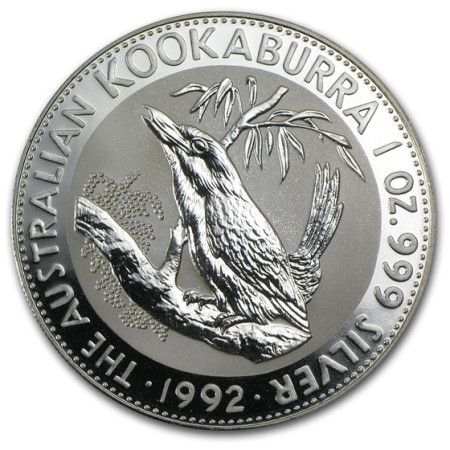 1 Oz Australian Kookaburra Silver Coin 1992