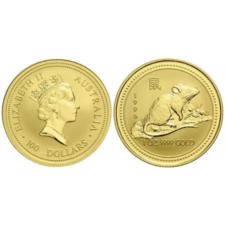 Image of 1 Oz Australian Lunar Series "Year of the Rat" Gold Coin (1996) (Series 1)