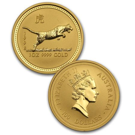 Image of 1 Oz Australian Lunar Series "Year of the Tiger" Gold Coin (1998) (Series 1)
