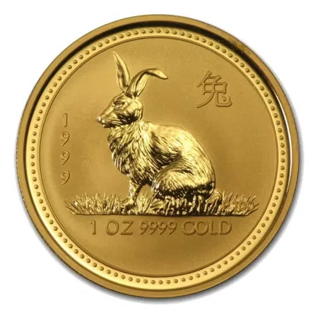 Image of 1 Oz Australian Lunar Series "Year of the Rabbit" Gold Coin (1999) (Series 1)
