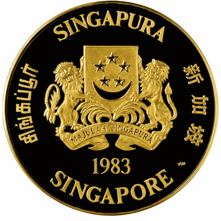 Image of 1/2 Oz Singapore Mint Year of the Pig Gold Coin 1983