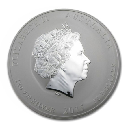2015 Australia 1 kilo Silver Lunar Goat BU Image of 2015 Australia 1 kilo Silver Lunar Goat BU