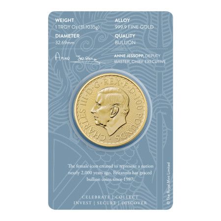 Image of 1 oz Gold Britannia Year 2026 King Charles III (in assay card)