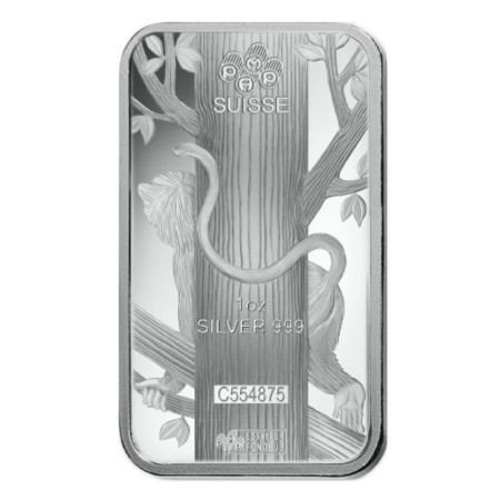 1 oz Silver PAMP Suisse Lunar Monkey Bar ( With Assay) Image of 1 oz Silver PAMP Suisse Lunar Monkey Bar ( With Assay)