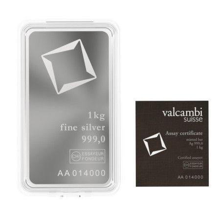 Image of 1 Kg Valcambi Silver Minted Bar