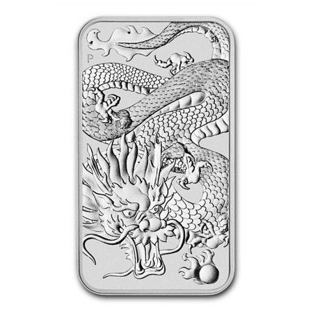 1oz 2022 Perth Mint Dragon Silver Rectangular Coin | IPM Bullion