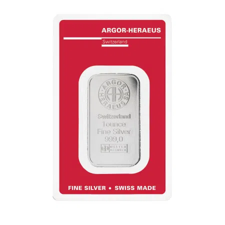 1oz Argor-Heraeus Silver Swiss Minted Bar | PRE-ORDER (ETA Mid January)