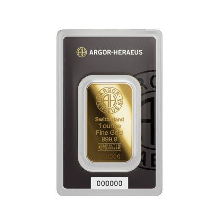 Image of 1 Oz Gold Argor-Heraeus Minted Bar 