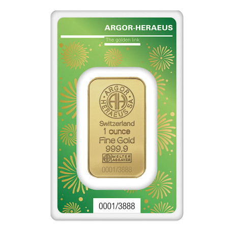 1 Toz Argor-Heraeus Gold Lunar Tiger Minted Bar Image of 1 Toz Argor-Heraeus Gold Lunar Tiger Minted Bar