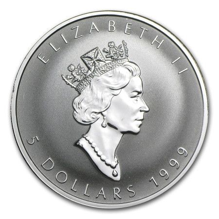 Image of 1 Oz Canadian Maple Leaf Privy Rabbit Silver Coin 1999
