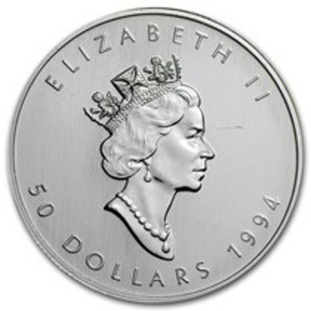 Image of 1 Oz Canadian Maple Leaf Platinum Coin Year 1994