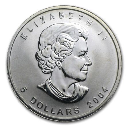 Image of 1 Oz Canadian Maple Leaf Privy Monkey Silver Coin 2004