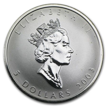 Image of 1 Oz Canadian Maple Leaf Silver Coin Privy Lunar Sheep 2003