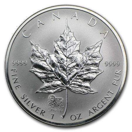 1 Oz Canadian Maple Leaf Silver Coin Privy Lunar Sheep 2003