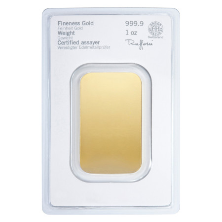 1 Oz Heraeus Gold Minted Bar Image of 1 Oz Heraeus Gold Minted Bar