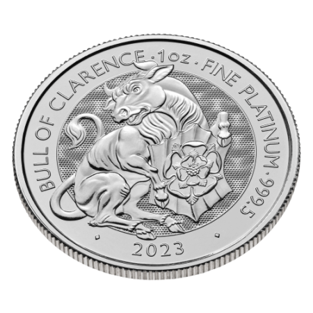 1 Oz Tudor Beasts - The Bull of Clarence Platinum BU Coin 2023 Image of 1 Oz Tudor Beasts - The Bull of Clarence Platinum BU Coin 2023