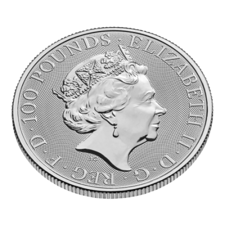 1 Oz Tudor Beasts - The Yale of Beaufort Platinum BU Coin 2023 Image of 1 Oz Tudor Beasts - The Yale of Beaufort Platinum BU Coin 2023