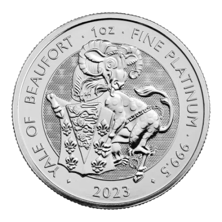 1 Oz Tudor Beasts - The Yale of Beaufort Platinum BU Coin 2023