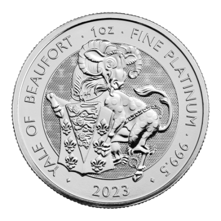 1 Oz Tudor Beasts - The Yale of Beaufort Platinum BU Coin 2023