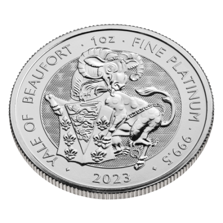 1 Oz Tudor Beasts - The Yale of Beaufort Platinum BU Coin 2023 Image of 1 Oz Tudor Beasts - The Yale of Beaufort Platinum BU Coin 2023