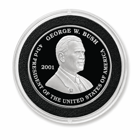 1 Oz Presidential Election George W. Bush Silver Proof Coin 2001 in Box with COA