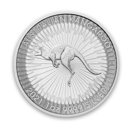 1 Oz Australian Kangaroo .9999% Fine Silver Coin 2021 Image of 1 Oz Australian Kangaroo .9999% Fine Silver Coin 2021