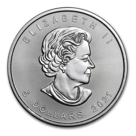 1 oz Canadian Maple Leaf .9999% Fine Silver Coin BU 2021 Image of 1 oz Canadian Maple Leaf .9999% Fine Silver Coin BU 2021